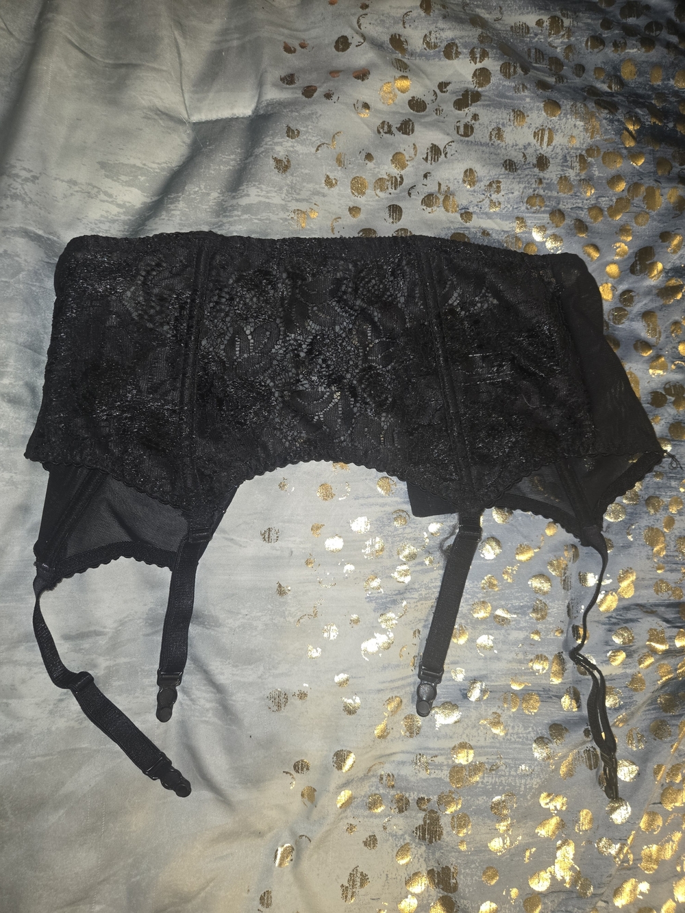 Black Lace Garter Belt with Adjustable Straps - Women Intimates & Sleepwear
